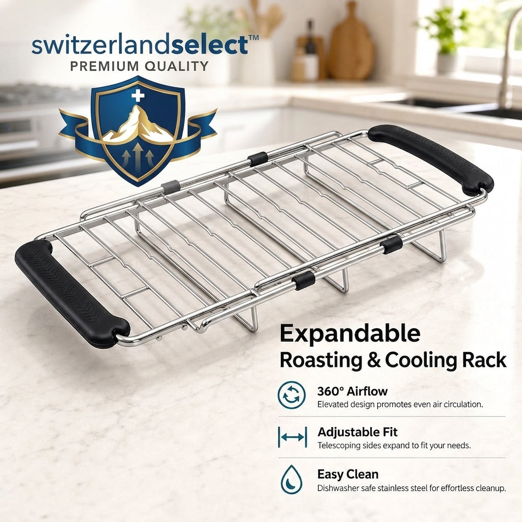 switzerlandselect™ RackLift AirCrisp Expandable Roasting & Cooling Rack